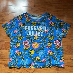 Zara Trafaluc Flower Patterned T-Shirt